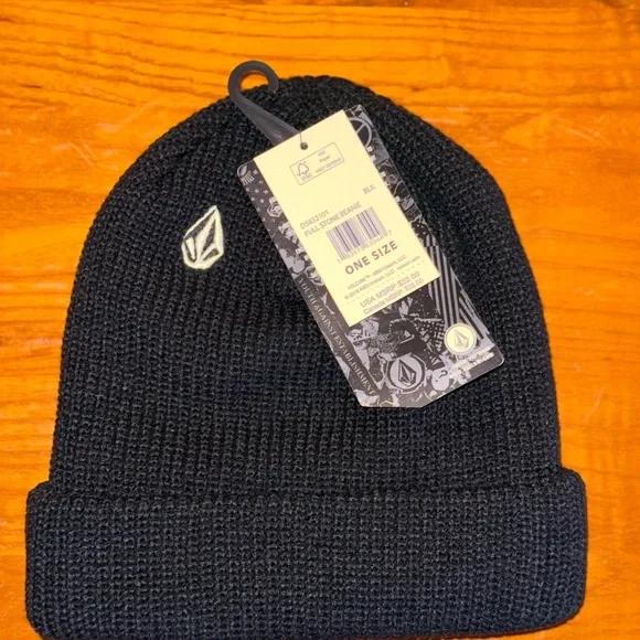 Volcom Black Full Stone Beanie One Size - Picture 2 of 2
